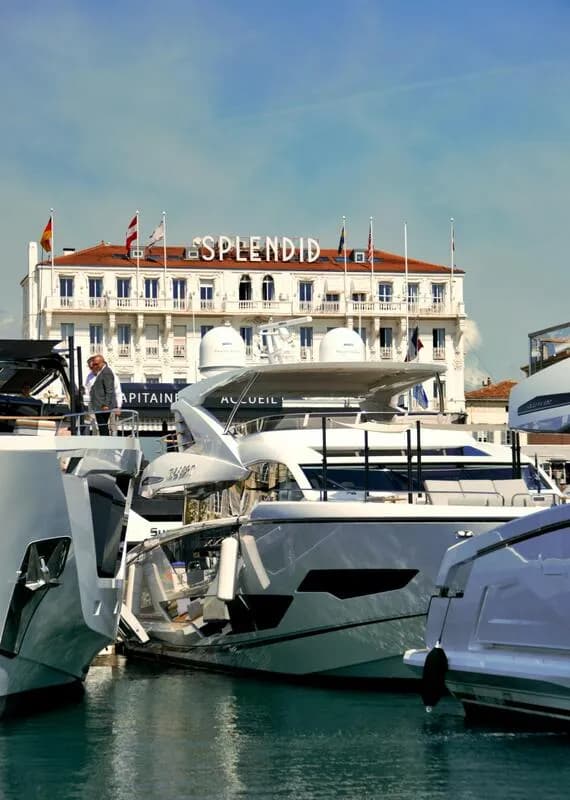 Motor yachts berthed in the old port of Saint-Tropez on the French Riviera